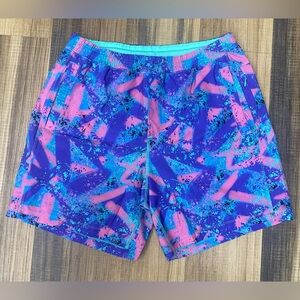Bird Dogs Boom For Your Boomstick Shorts XL Classic Lined Pink Teal Purple